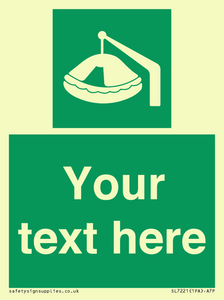 Custom sign Safe condition Davit-launched liferaft